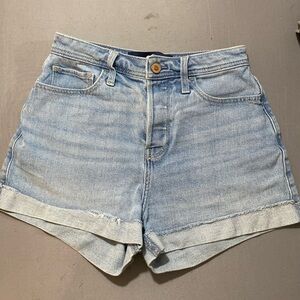 Hollister Blue Jean Shorts with Cuffed Hem